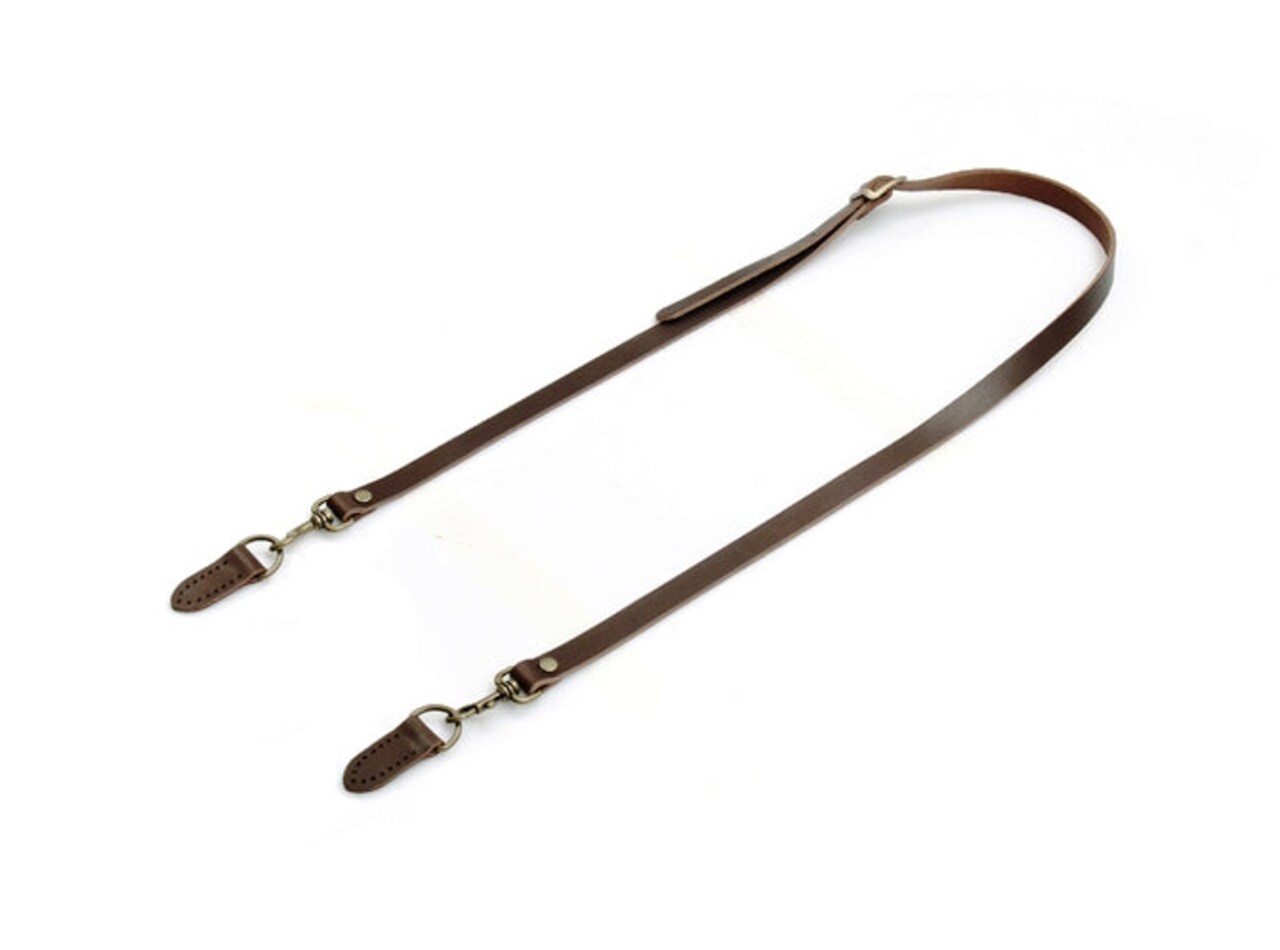44" ~ 47.7" byhands Genuine Leather Adjustable Crossbody Bag Strap with Leather Tab (40-1150)